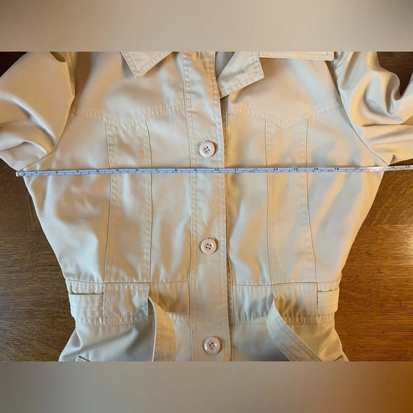 Vintage Sears JR Bazaar 1960s Warm Cream Long Trench Coat Juniors Size 11 Women - Picture 11 of 16